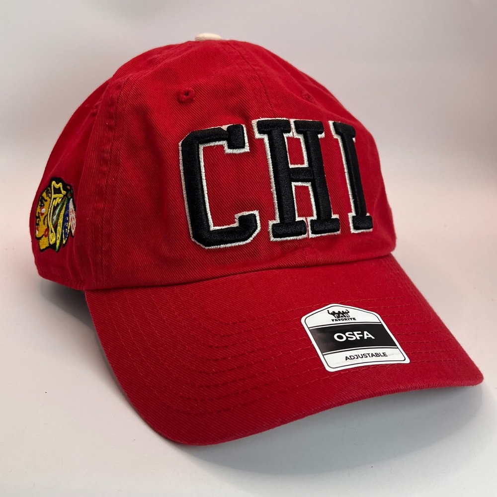 Fan Favorite Chicago Blackhawks Hat Mens OSFA Red NEW NHL CHI Adjustable Cap